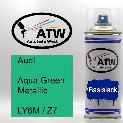 Audi, Aqua Green Metallic, LY6M / Z7: 400ml Sprühdose, von ATW Autoteile West.